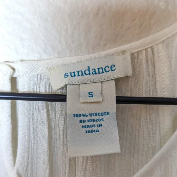 Sundance Whispered Breezes White Ruffled Top - Size Small - Picture 3 of 9